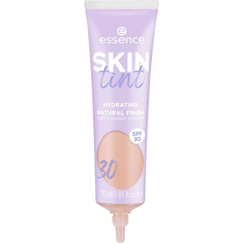Essence Skin Tint Makeup No. 30 Nude Moisturizing Natural Vegan Oil-Free with UVA and UVB Filters SPF 30 Fragrance-Free