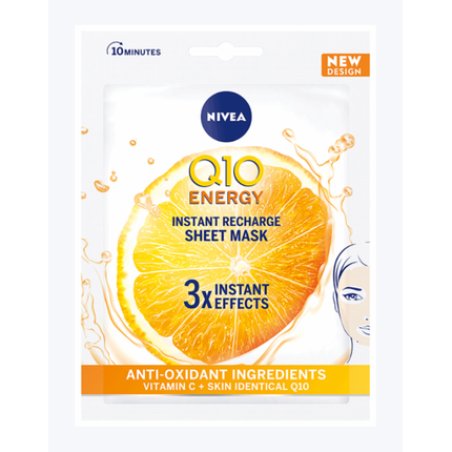 Nivea Q10 Energy Instant Recharge Sheet Mask with Antioxidant Vitamin C