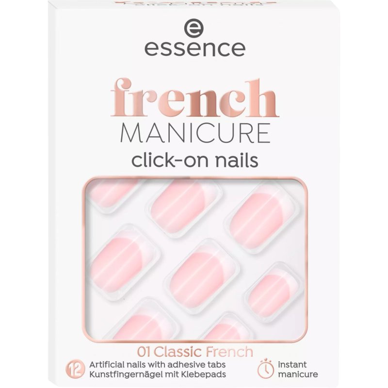 Essence french MANICURE click-on nails Finger nails Pink, White Monochromatic 12 pc(s)