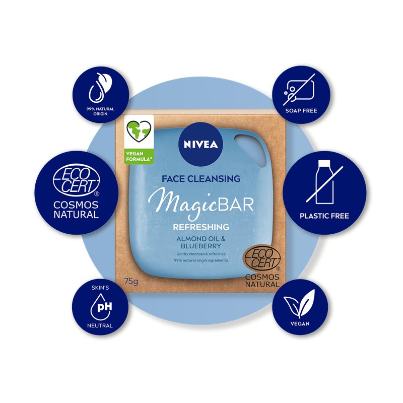 NIVEA MagicBAR Refreshing Face Cleansing Bar 75 g