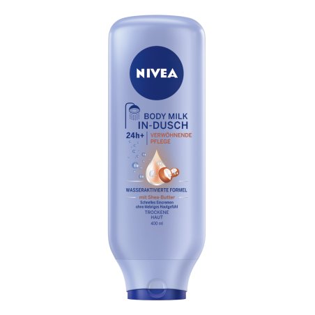 NIVEA In-Shower Soft Milk Body Cream with Shea Butter and 5in1 Moisturizing Formula 400ml