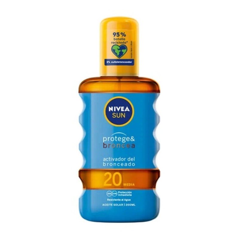 Nivea Sun Protect And Bronze Tan Activating Protecting Oil Spf20 200ml
