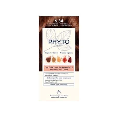 Phyto Permanent Hair Color 634 Dark Blonde With Plant Pigments