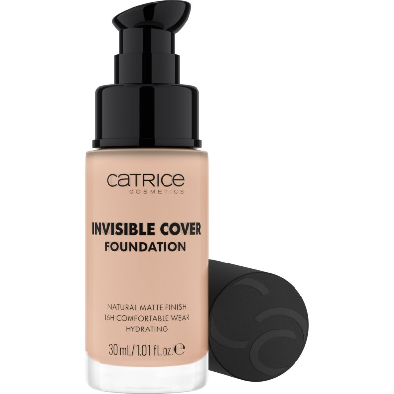 Catrice Invisible Cover Foundation 30ml 012C Nude Moisturizing Long-Lasting Natural for Dry Skin Vegan Oil-Free