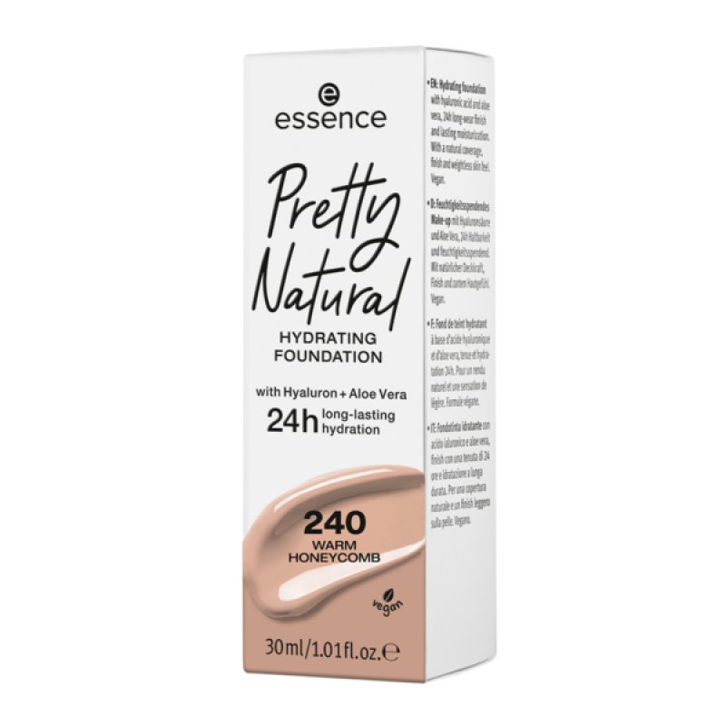 essence Pretty Natural hydrating foundation 240 Warm Honeycomb 30ml