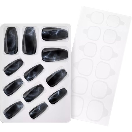 Essence nails in style Ongles des mains Noir, Gris, Blanc Motif 12 pièce(s)