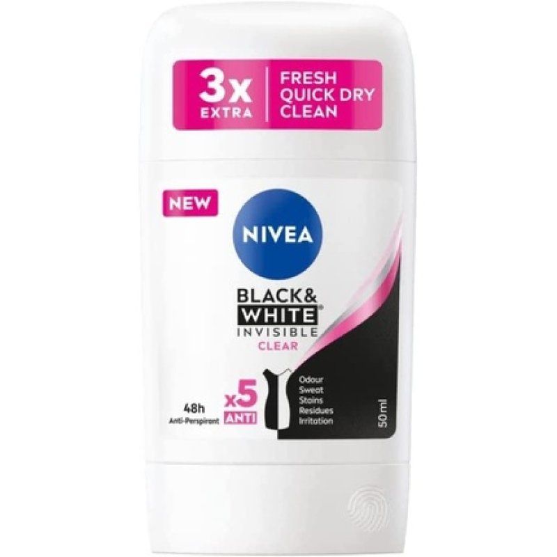 Nivea Black & White Clear Female Deodorant Stick 50ml