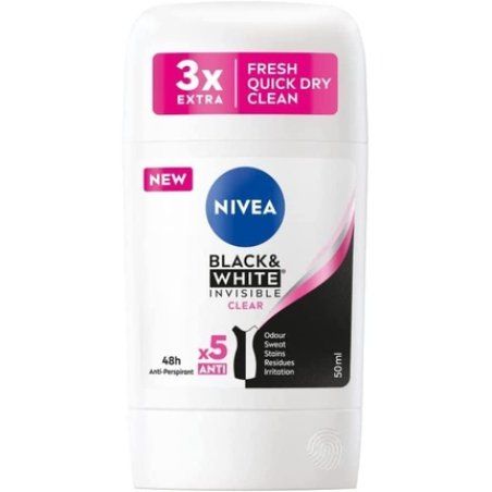Nivea Black & White Clear Female Deodorant Stick 50ml