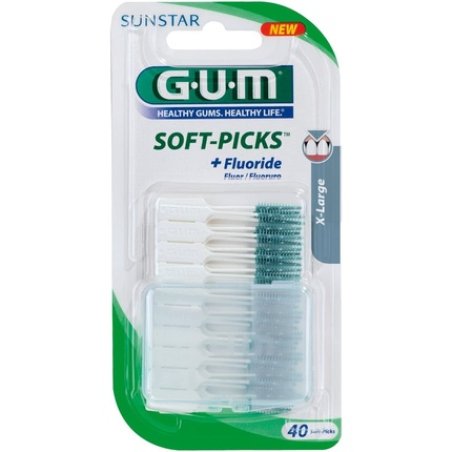 Gum Dental Soft Picks Extra Large Metal Free Brushes 40 Pack