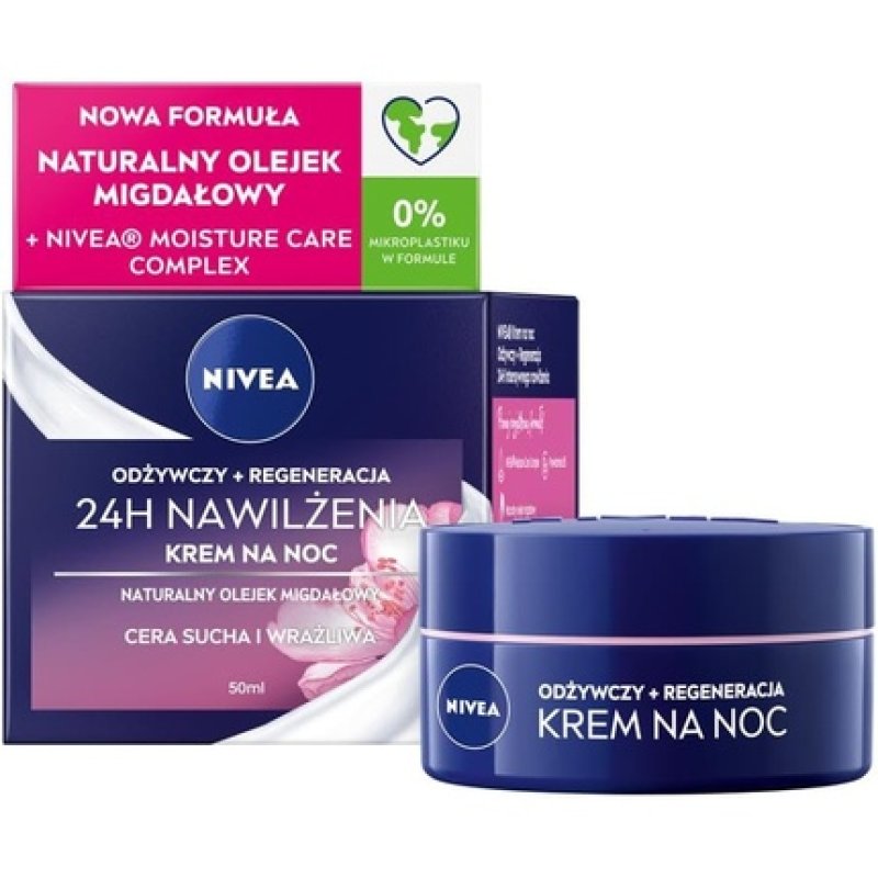 Nivea 24h Moisture nourishing night cream for dry to sensitive skin 50ml