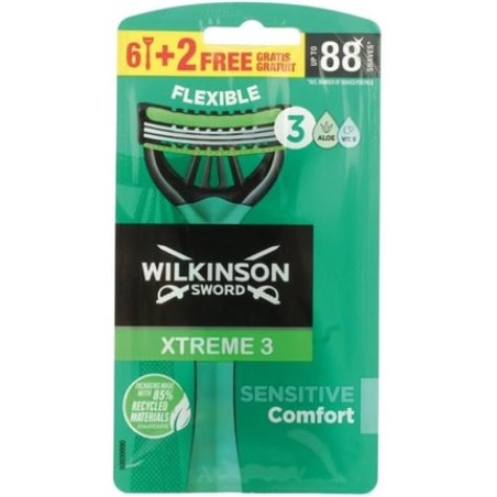 Wilkinson Extreme3 Sensitive Razor 6 2 - Pack of 8
