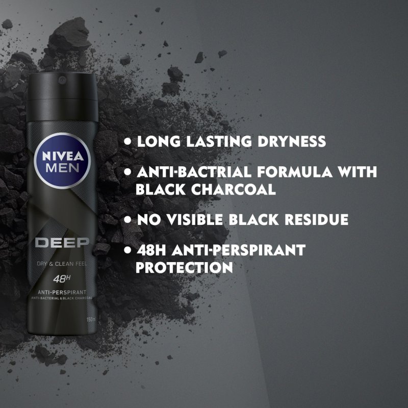 Nivea Men Deep Anti-Perspirant Deodorant Spray 250ml