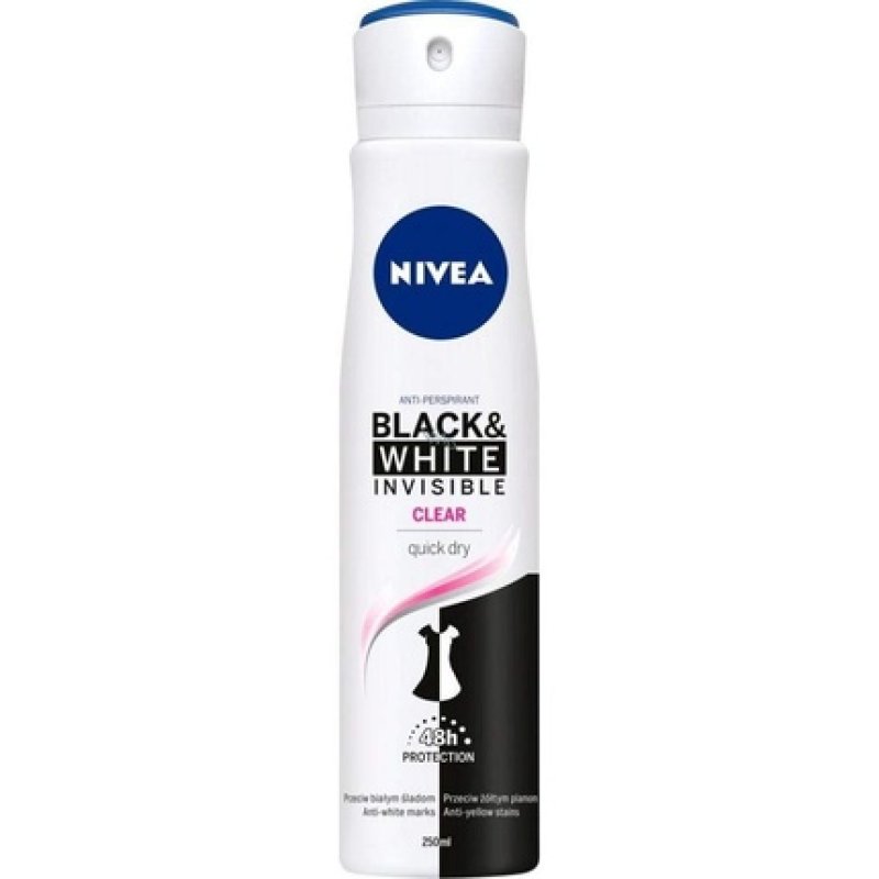 Nivea Invisible Black & White Clear Antiperspirant Deodorant Women Spray 150ml