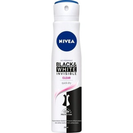 Nivea Invisible Black & White Clear Antiperspirant Deodorant Women Spray 150ml
