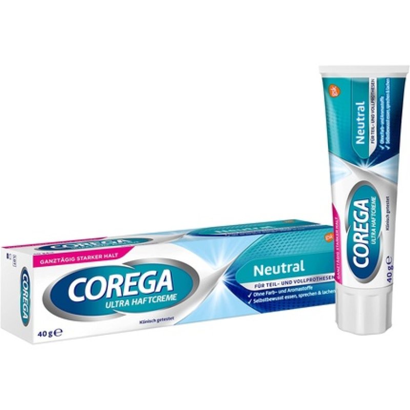 Corega Ultra Neutral Denture Adhesive for Dentures/Third Teeth 40g