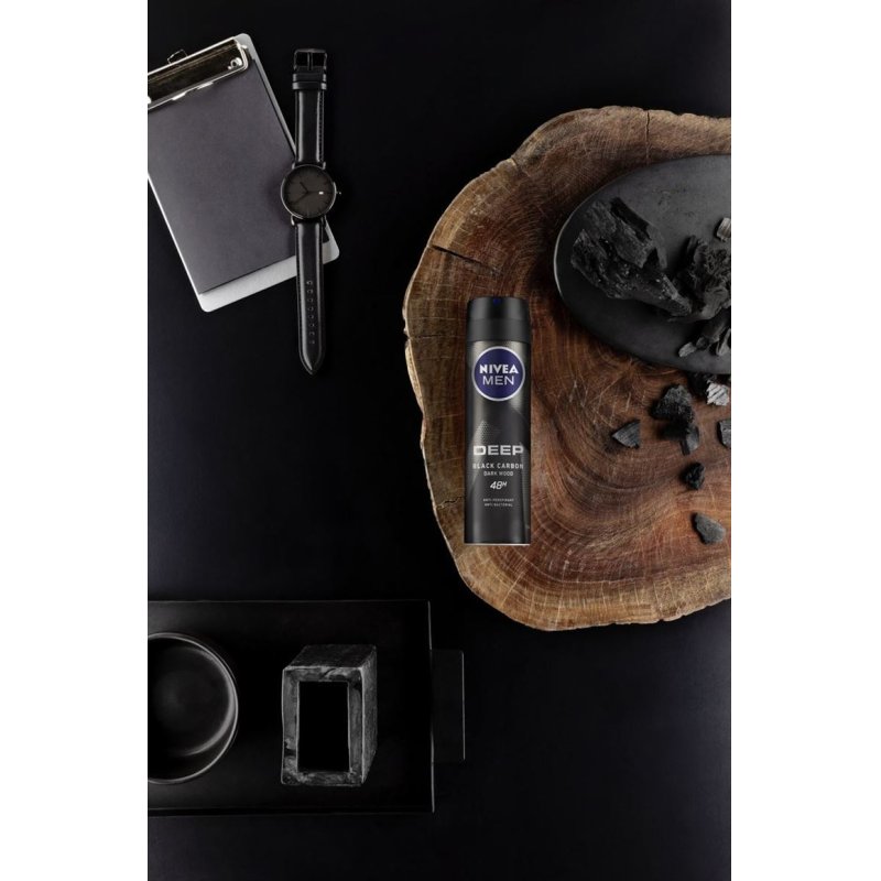 NIVEA Men Deep Black Carbon Hommes Déodorant spray 150 ml 1 pièce(s)