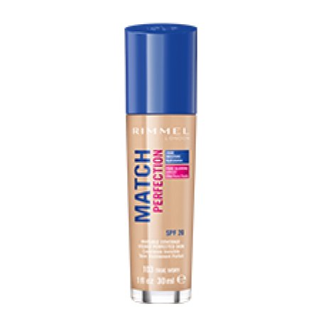 Rimmel London Match Perfection Foundation Spf20 103 True Ivory 30ml