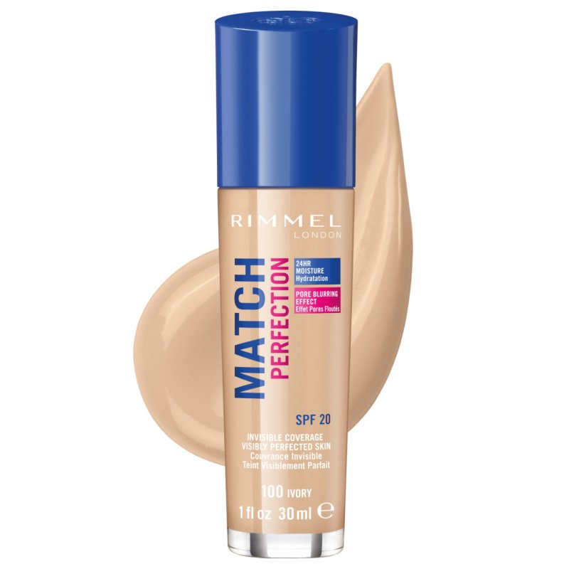 Rimmel Match Perfection Foundation 100 Ivory 30ml