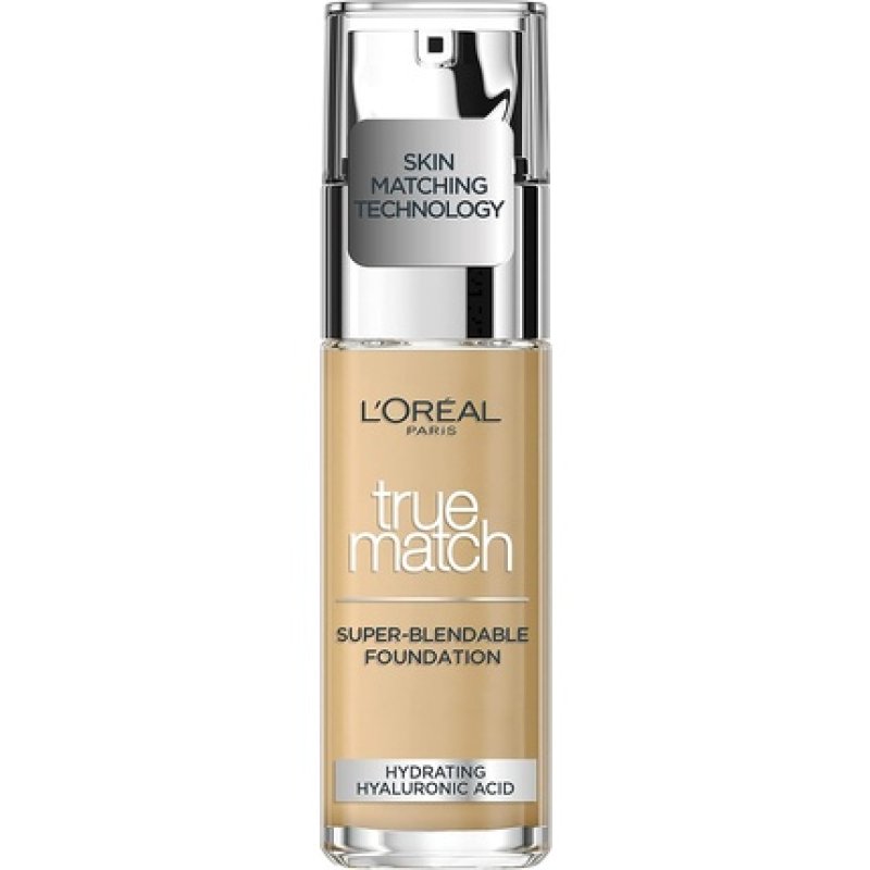 L'Oreal Paris True Match Liquid Foundation Skincare Infused with Hyaluronic Acid SPF 17 30ml 3W Golden Beige