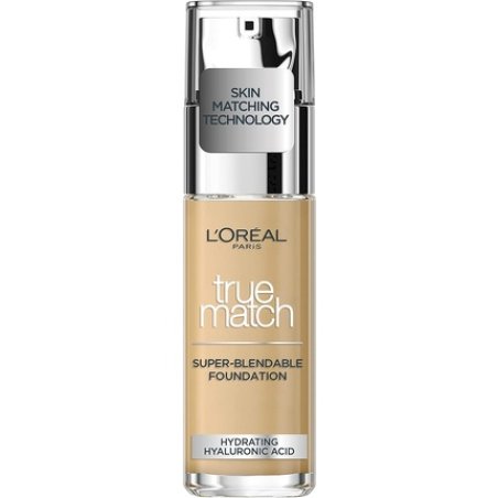 L'Oreal Paris True Match Liquid Foundation Skincare Infused with Hyaluronic Acid SPF 17 30ml 3W Golden Beige