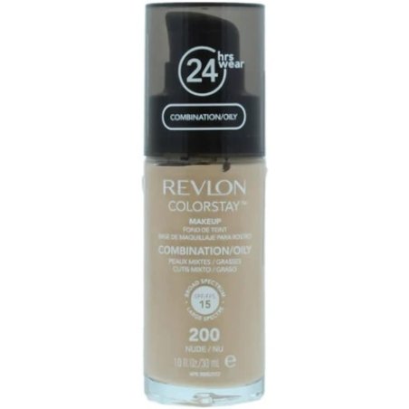 Revlon Colorstay Liquid Foundation Makeup for Combination/Oily Skin SPF 15 Medium to Full Coverage Nude 200ml