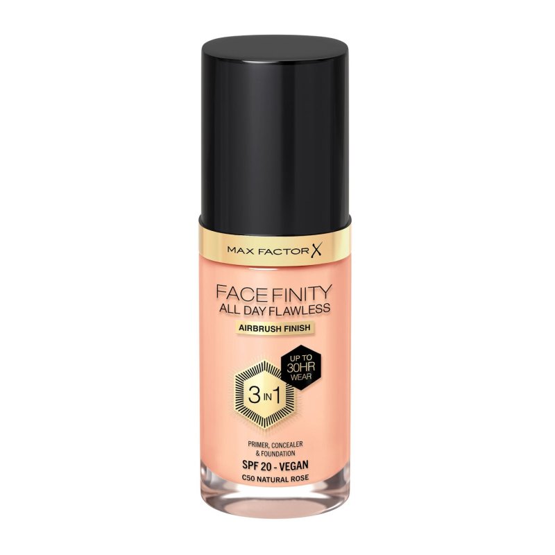 Max Factor Facefinity All Day Flawless 3 in 1 Flacon pompe Crème C50 Natural Rose