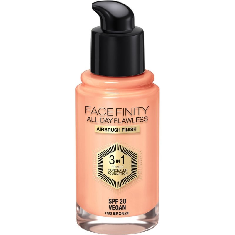 Max Factor Facefinity All Day Flawless 3 in 1 Vegan Foundation 80 Bronze