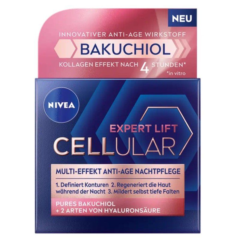 Nivea Cellular Expert Lift Multi-Effect Anti-Age Night Care Moisturizing Night Cream with Hyaluronic Acid - 1.7oz