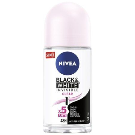 NIVEA Black&White Invisible Clear Roll-On Antiperspirant 50ml