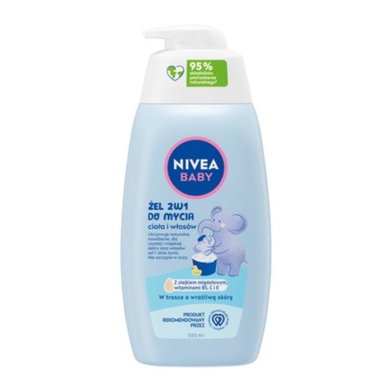 NIVEA BABY 2in1 Body and Hair Wash Gel 500ml with Pump