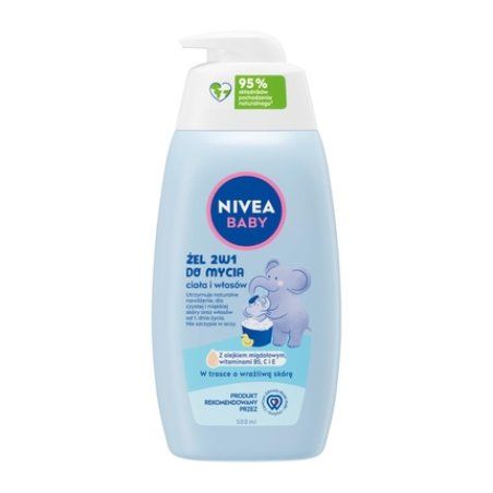 NIVEA BABY 2in1 Body and Hair Wash Gel 500ml with Pump