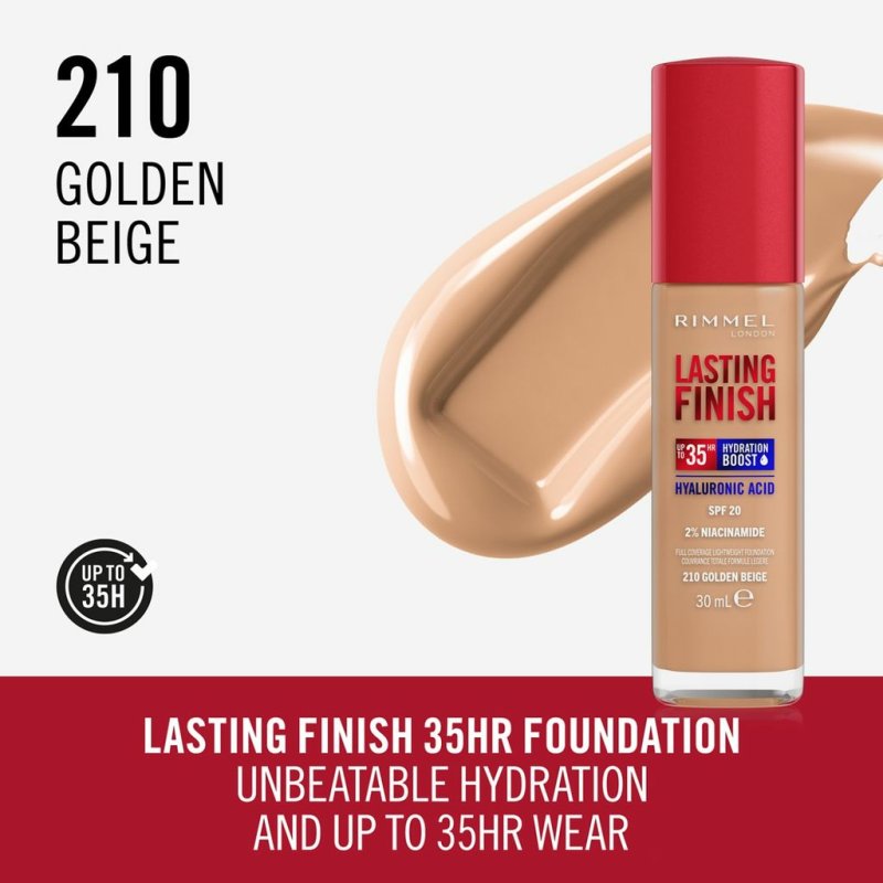 Rimmel Lasting Finish Hydration Boost 35H 210 Golden Beige 30 ml