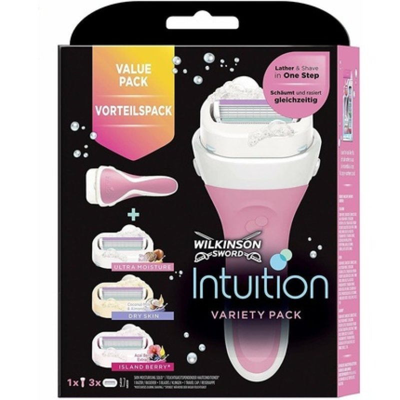 Wilkinson Sword Intuition Summer Variety Razor Blades with Women's Razor 3 St 4 Pieces