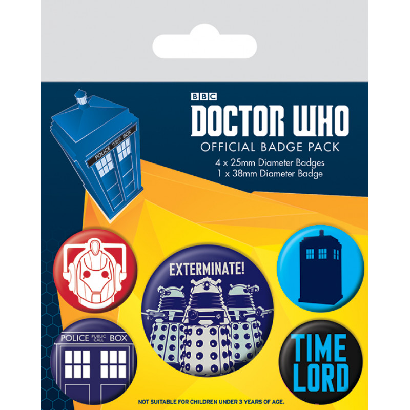 DOCTOR WHO - Pack 5 Badges - Exterminate