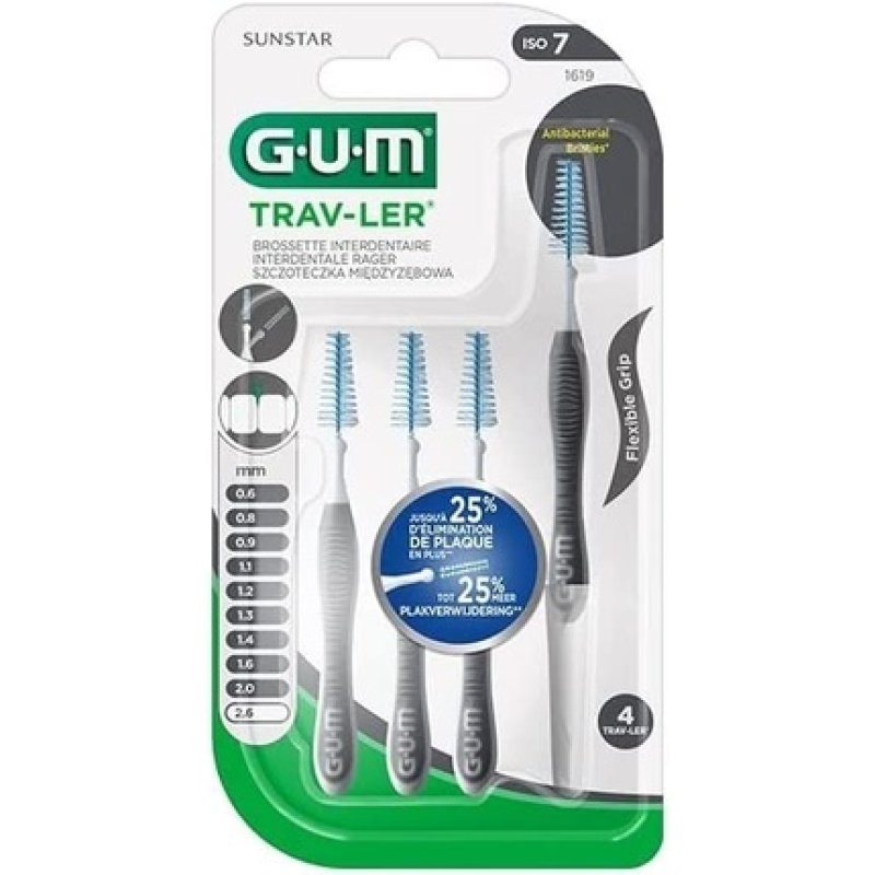 GUM Trav-ler 4 Interdental Brushes 2.6mm