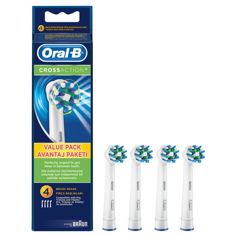 Oral-B CrossAction EB50-3 1CAB tête de brosses 4 pièce(s) Noir
