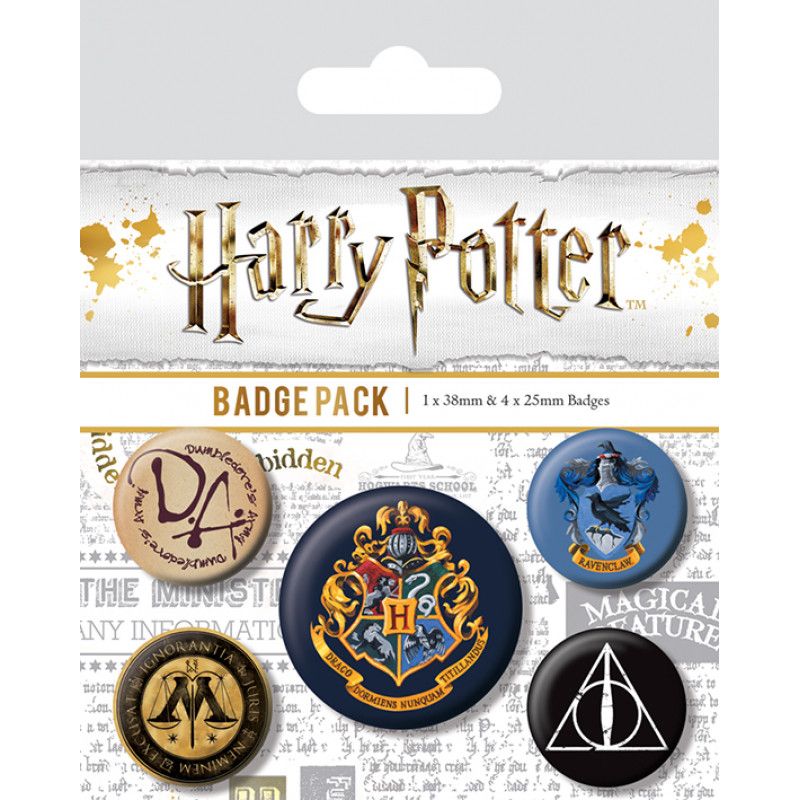 HARRY POTTER - Pack 5 Badges - Hogwarts