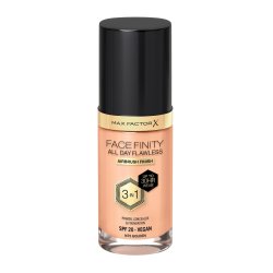 Max Factor Facefinity All Day Flawless 3 in 1 Liquid Foundation Lightweight Oil Free Formula with SPF 20 30ml 075 Golden