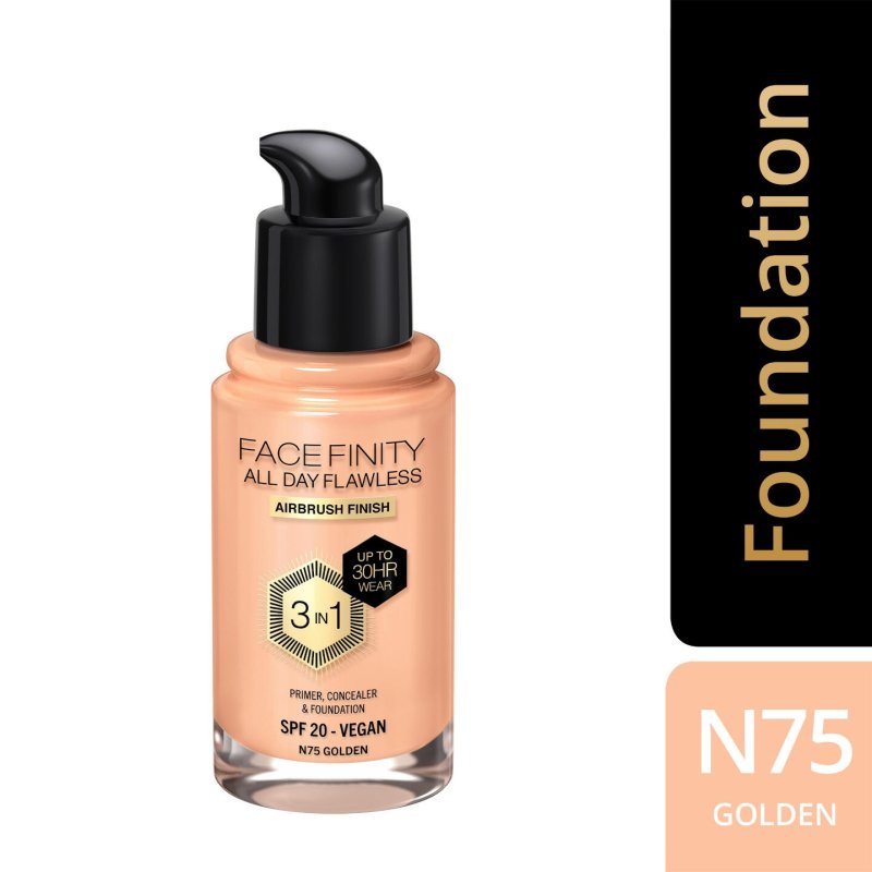 Max Factor Facefinity All Day Flawless 3 in 1 Vegan Foundation N75 Golden