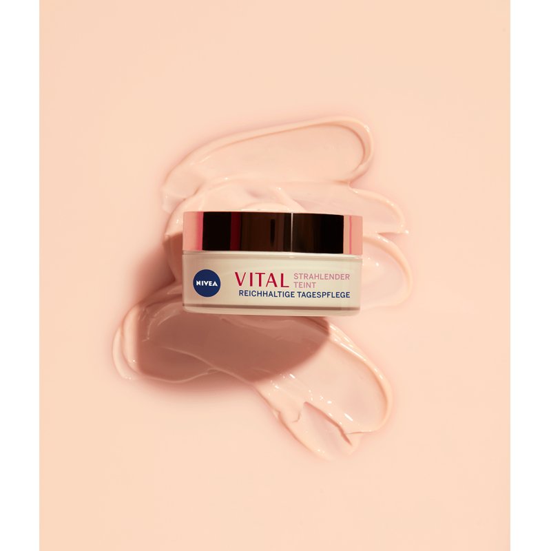 NIVEA VITAL Radiant Complexion Rich Day Care for Mature Skin 50ml Moisturizer with Rose Oil and Calcium
