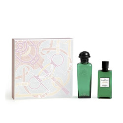 Hermes Perfume Set Unisex Green Orange Water Case