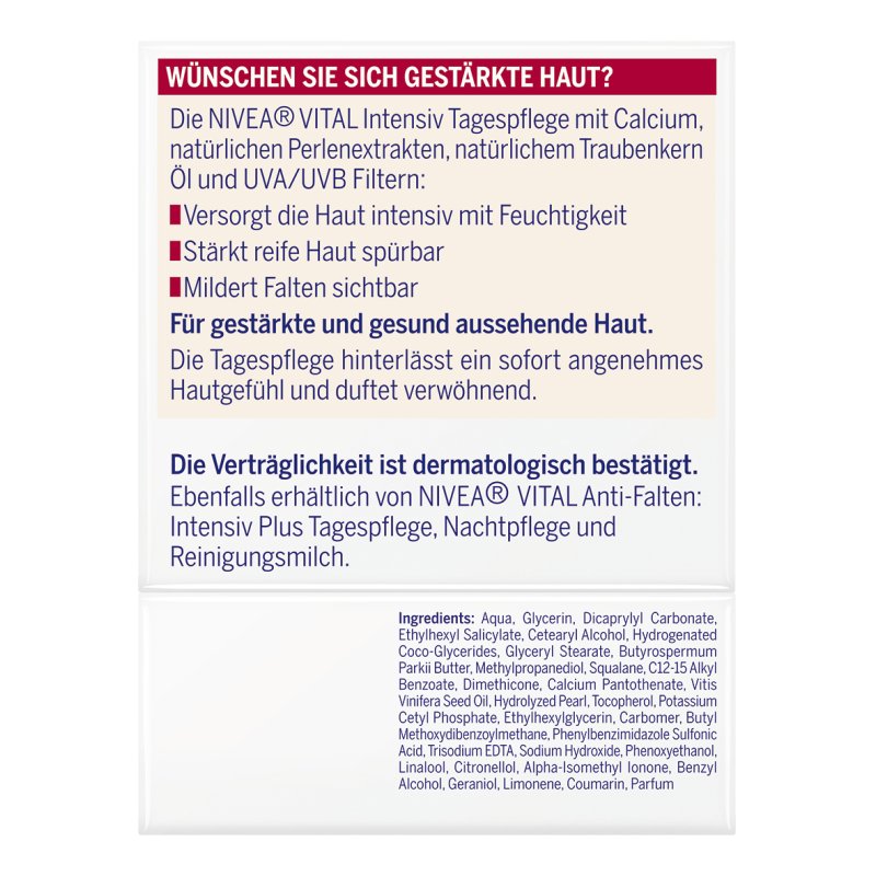 NIVEA Vital Anti-wrinkle Intensive Day Care Crème de jour Visage 50 ml