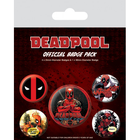 DEADPOOL - Pack 5 Badges - Deadpool