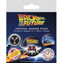 BACK TO THE FUTURE - Pack 5 Badges - Delorean