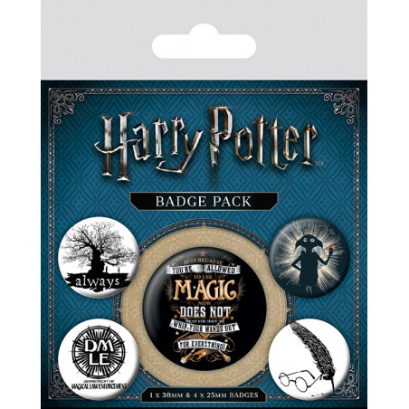 HARRY POTTER - Pack 5 Badges - Symbols