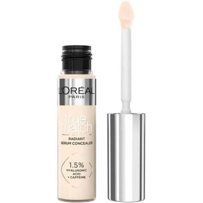 L'Oréal Paris Serum Concealer Medium Coverage Radiant Finish with 1.5% Hyaluronic Acid and Caffeine True Match 10ml