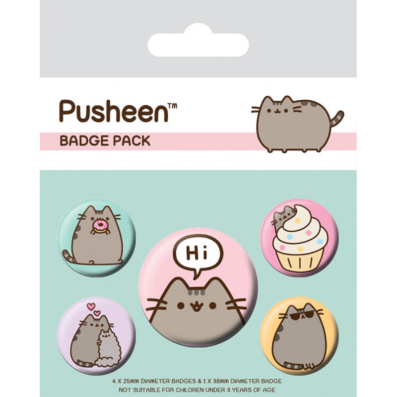 PUSHEEN - Pack 5 Badges - Hi