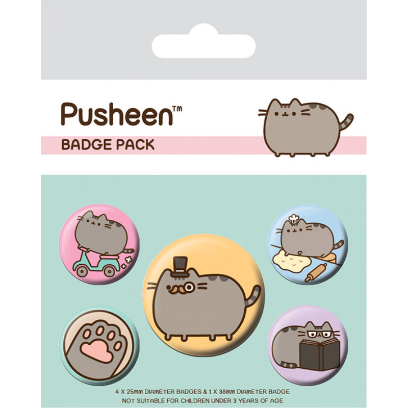 PUSHEEN - Pack 5 Badges - Fancy
