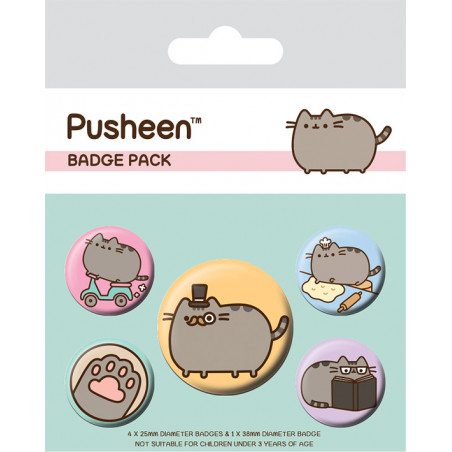 PUSHEEN - Pack 5 Badges - Fancy