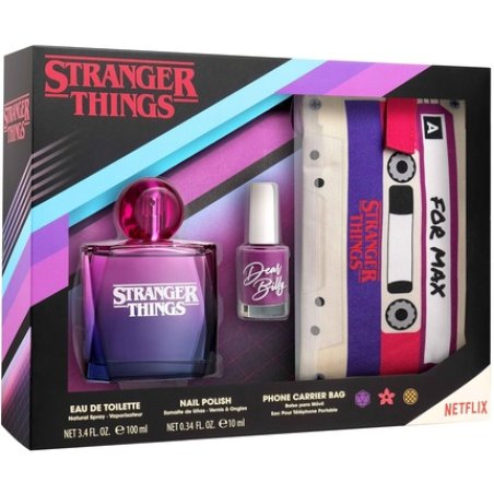 NETFLIX Stranger Things Gift Set: Eau de Toilette 100ml, Nail Polish, and Retro Cassette Design Phone Case for Girls